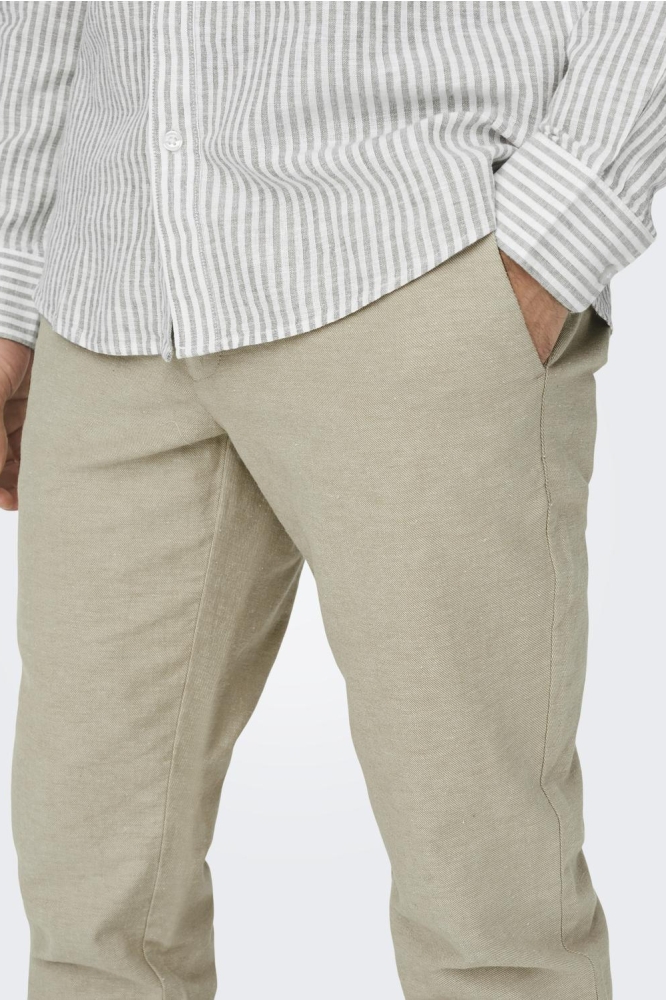ONSMARK TAP 0011 COTTON LINEN PANT 22024937 CHINCHILLA